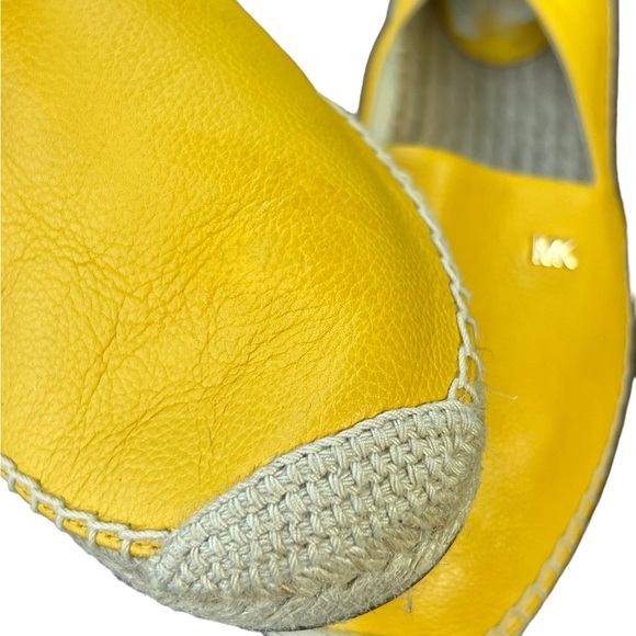 Michael Kors yellow leather straw flats size 11 NEW - Picture 4 of 8